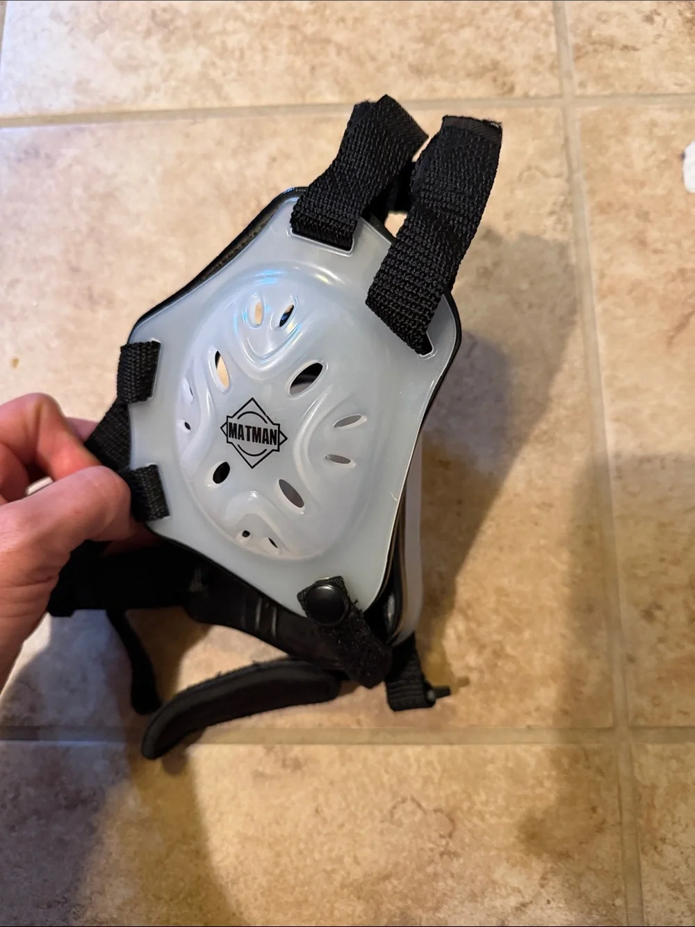 Black and White Youth Headgear for Wrestling and VR Training